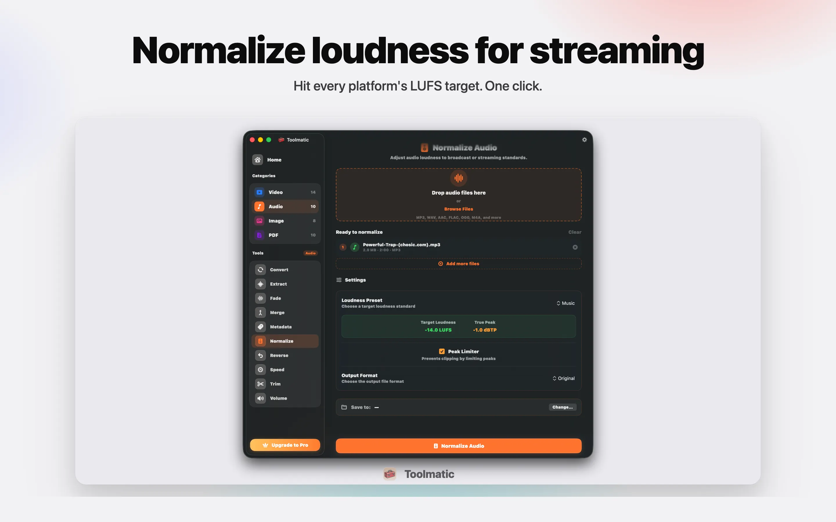 Audio normalize