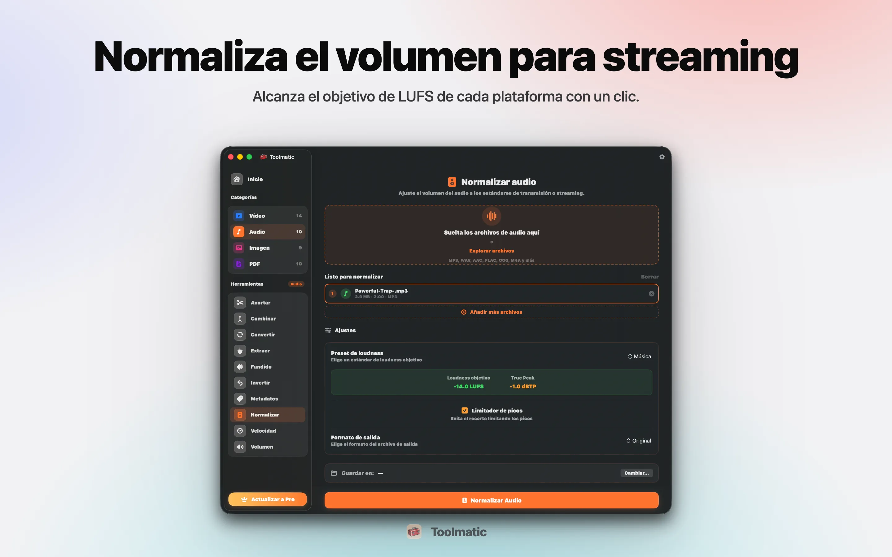 Normalización de audio