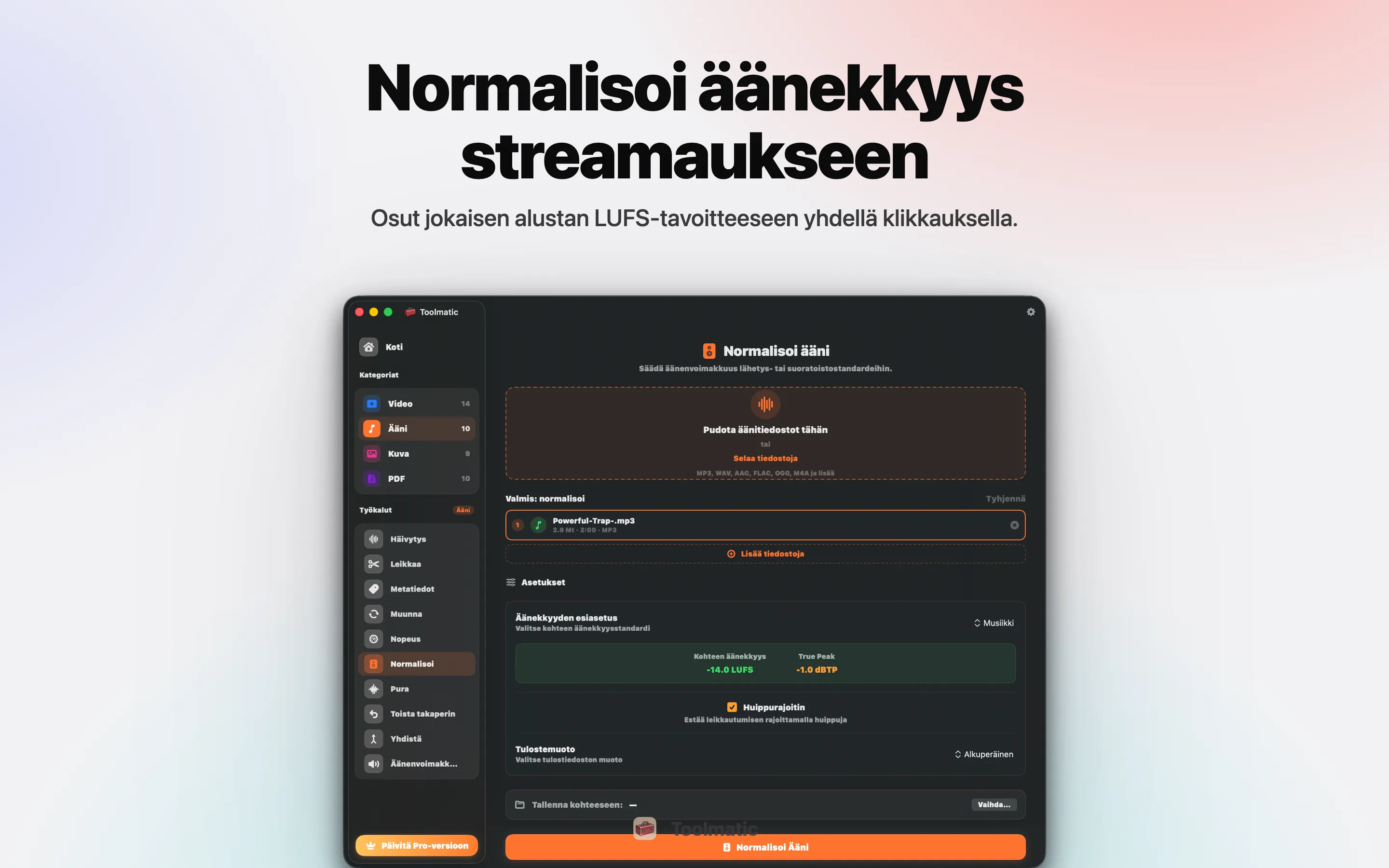 Äänen normalisointi