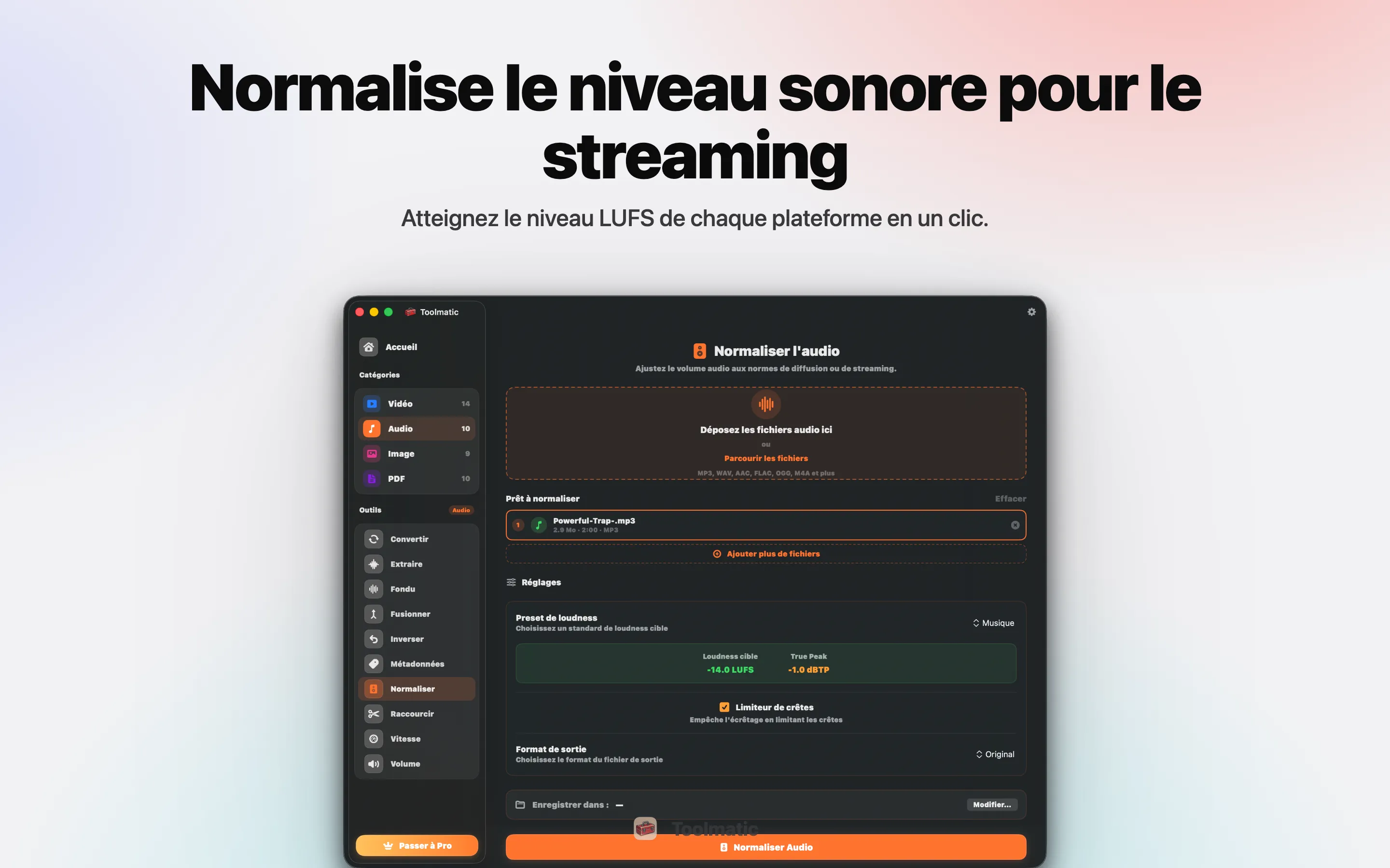 Normalisation audio