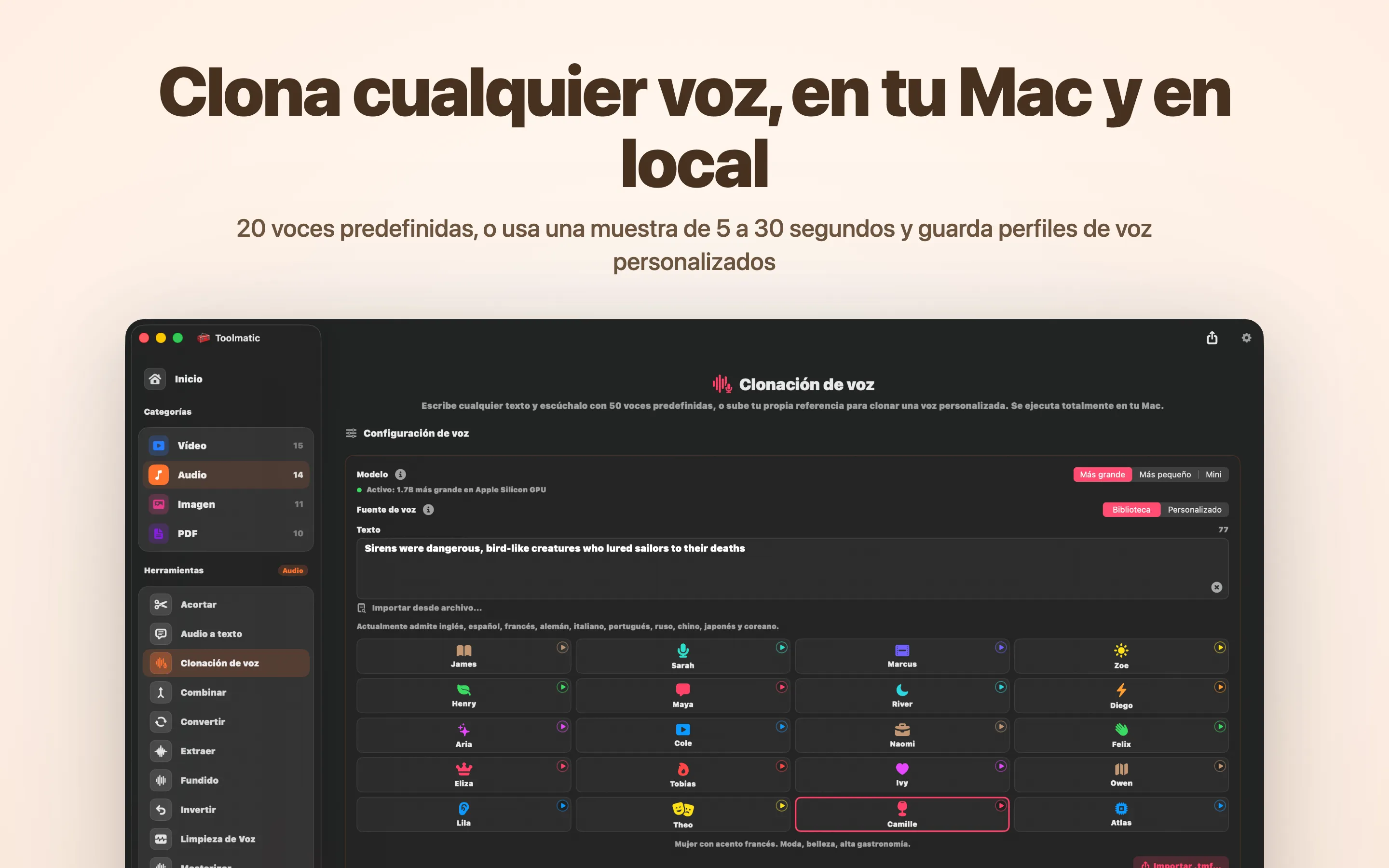 Voice Clone, voz personalizada desde una muestra breve