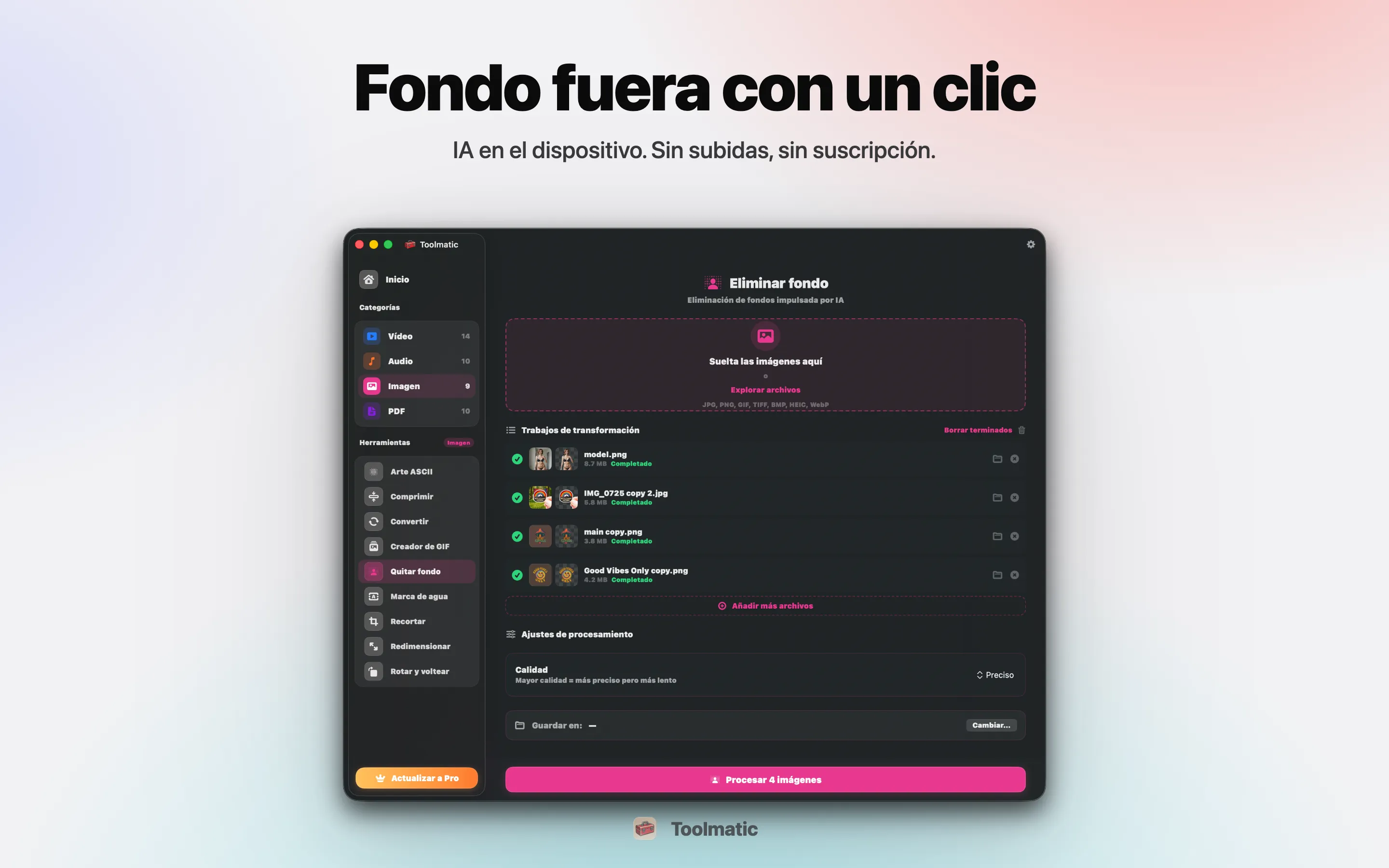 Eliminación de fondo