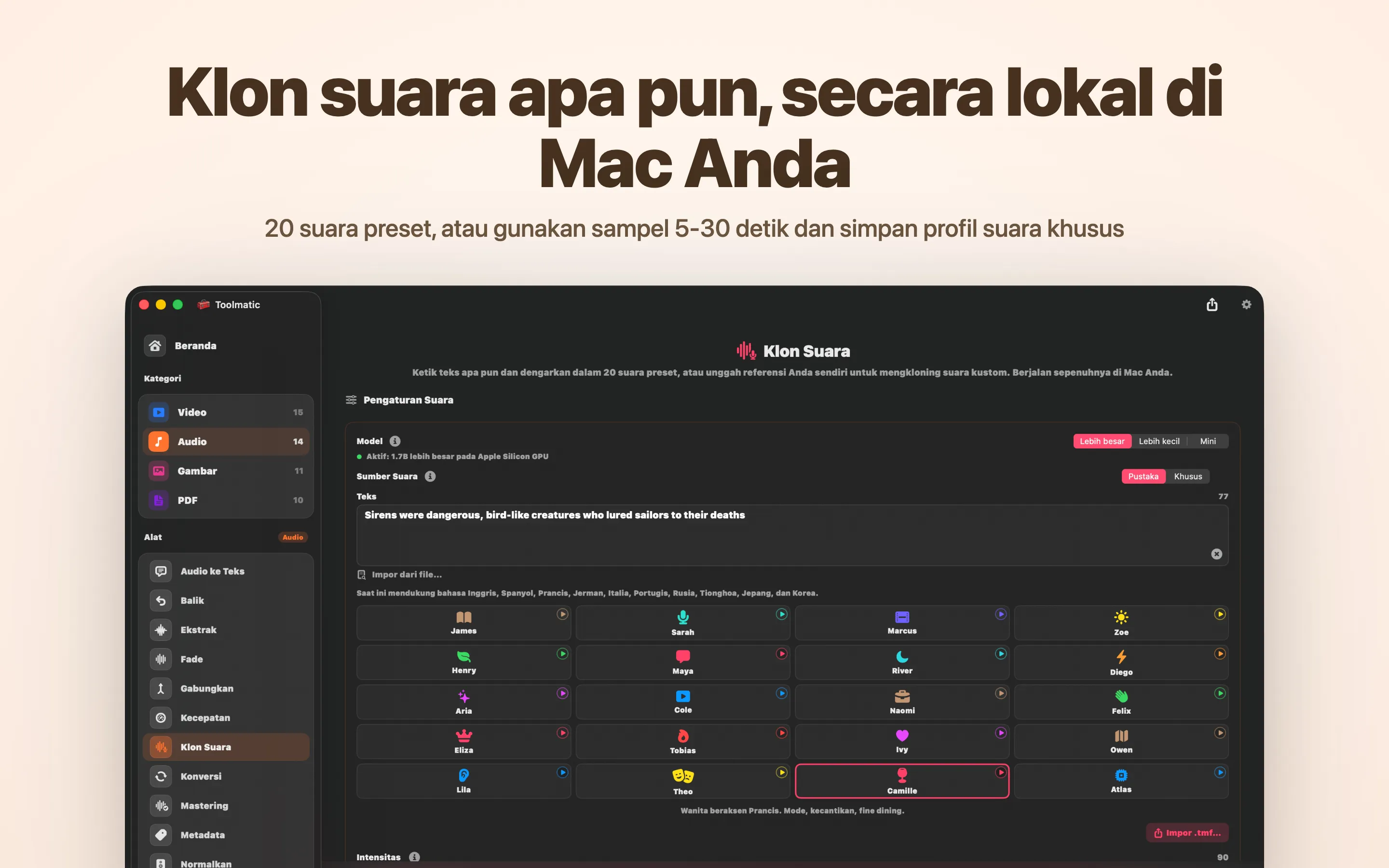 Voice Clone, suara kustom dari sample pendek