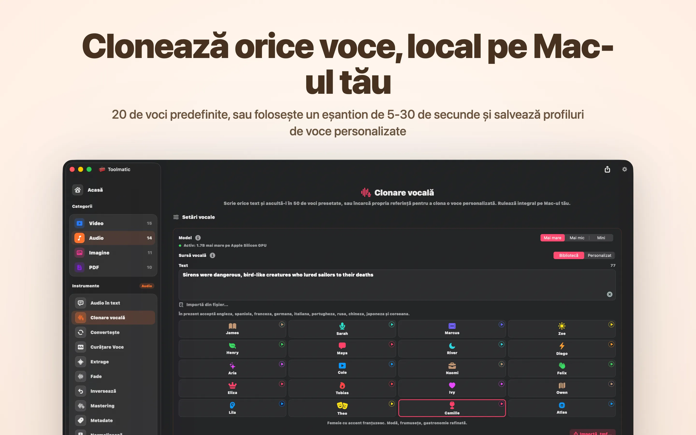 Voice Clone, voce personalizată dintr-un eșantion scurt