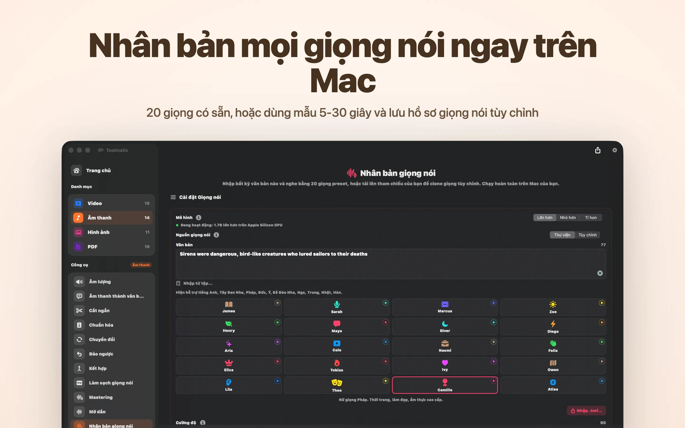 Voice Clone, giọng tùy chỉnh từ mẫu ngắn