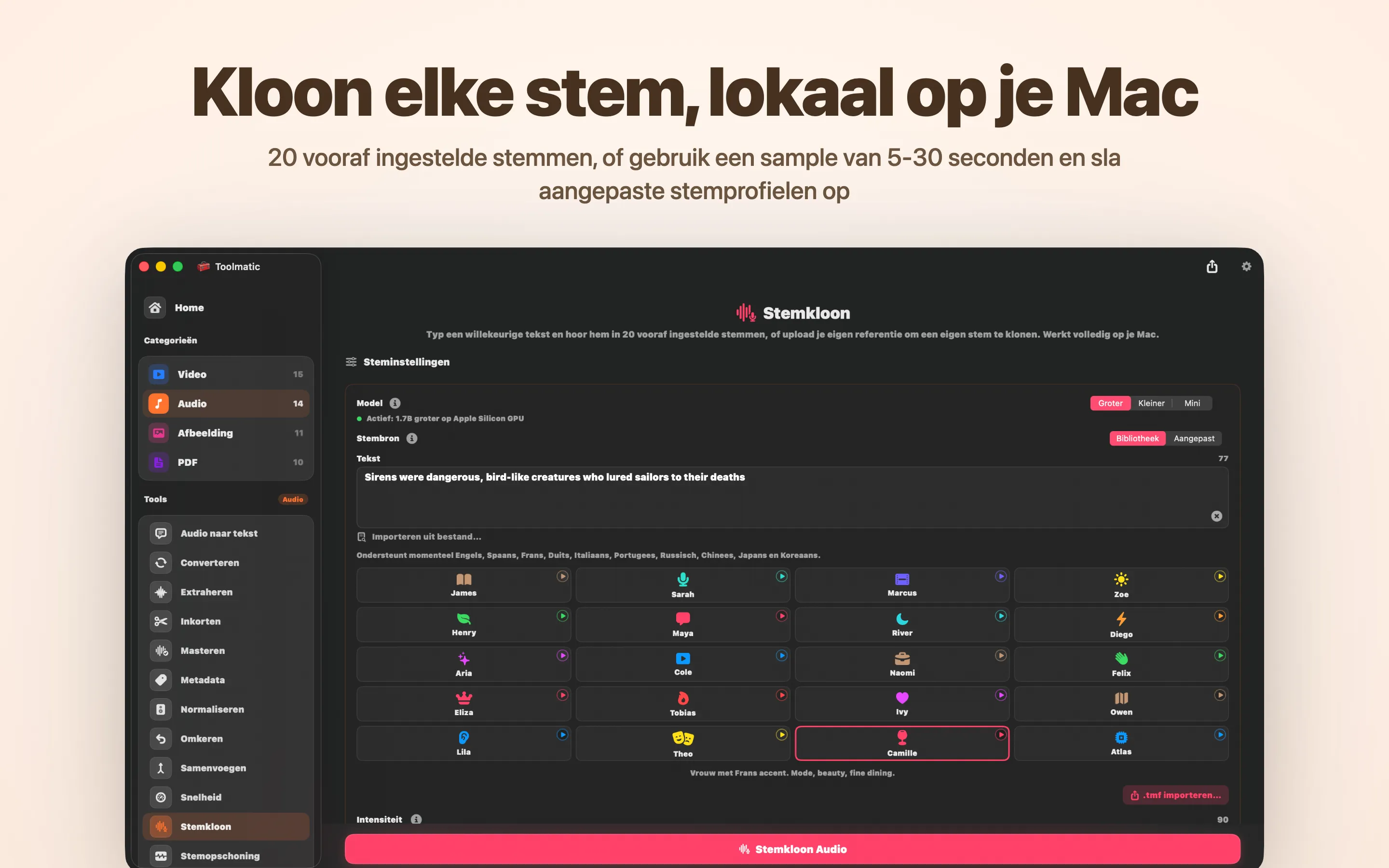 Voice Clone, eigen stem uit een kort sample