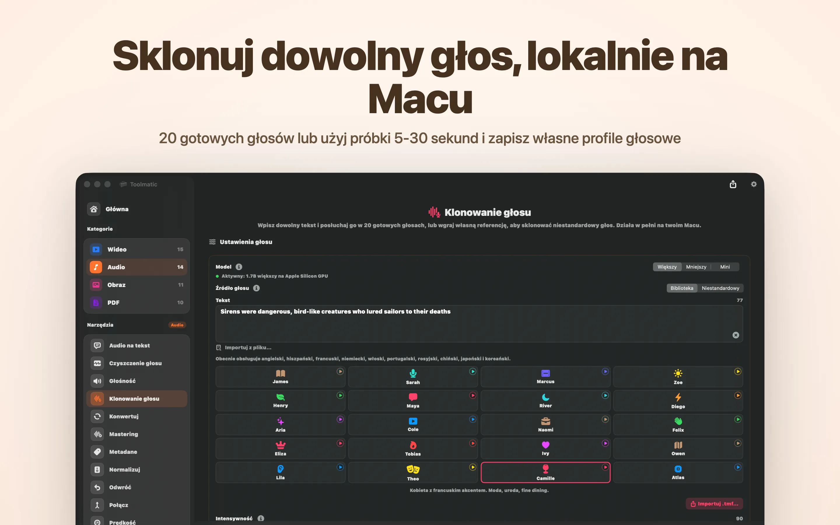 Voice Clone, własny głos z krótkiej próbki