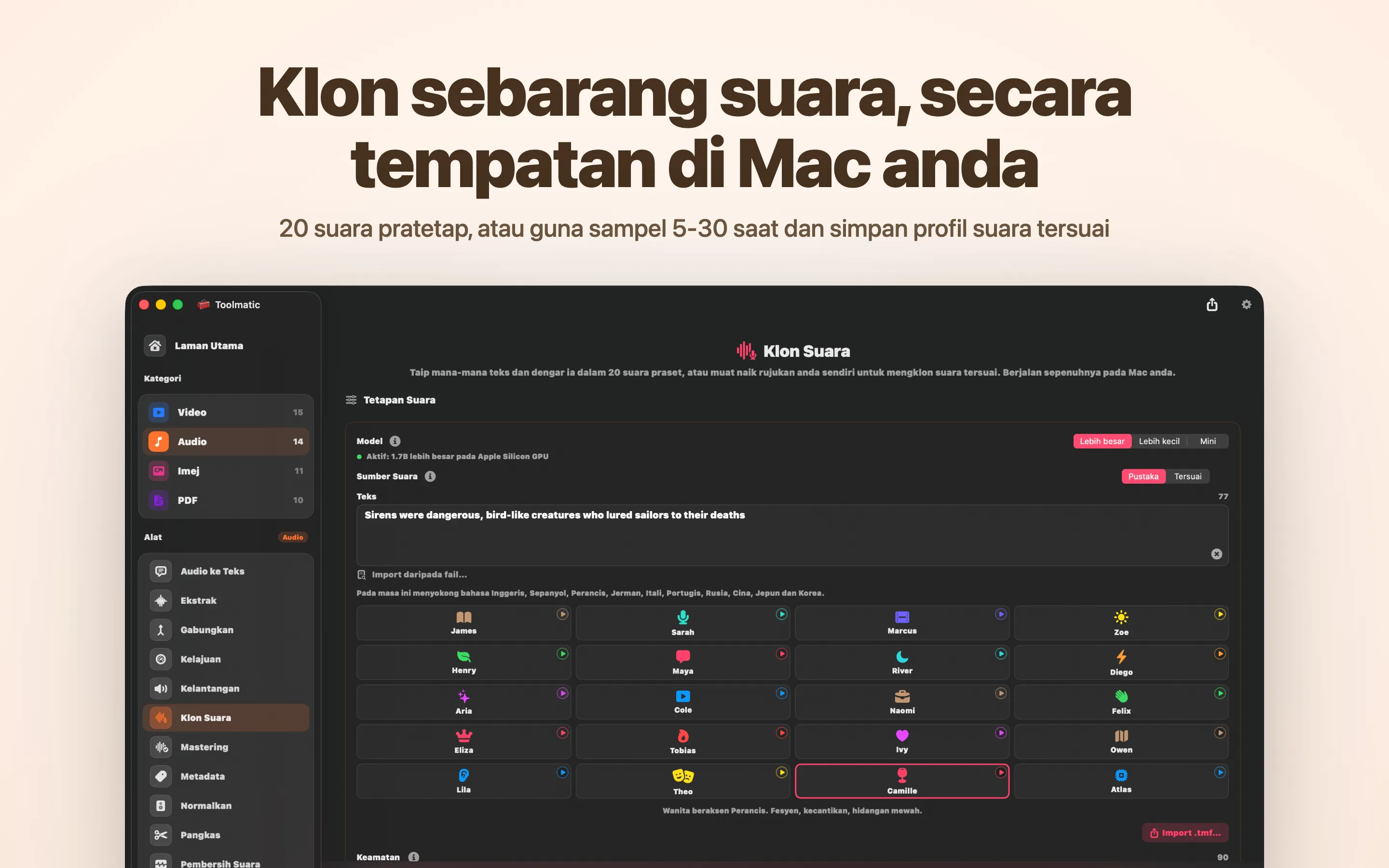 Voice Clone, suara tersuai daripada sampel pendek