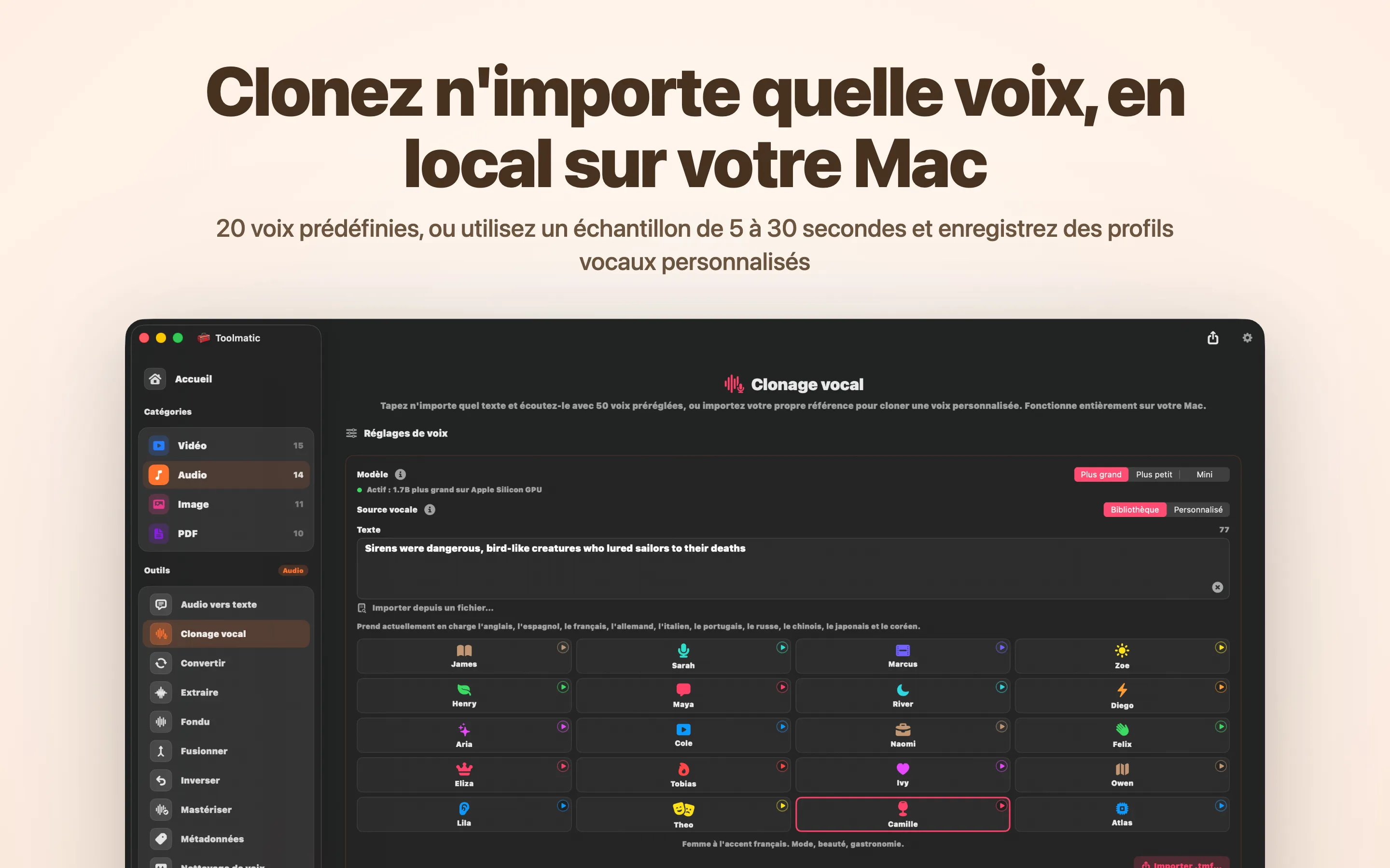 Voice Clone, voix sur mesure depuis un court échantillon