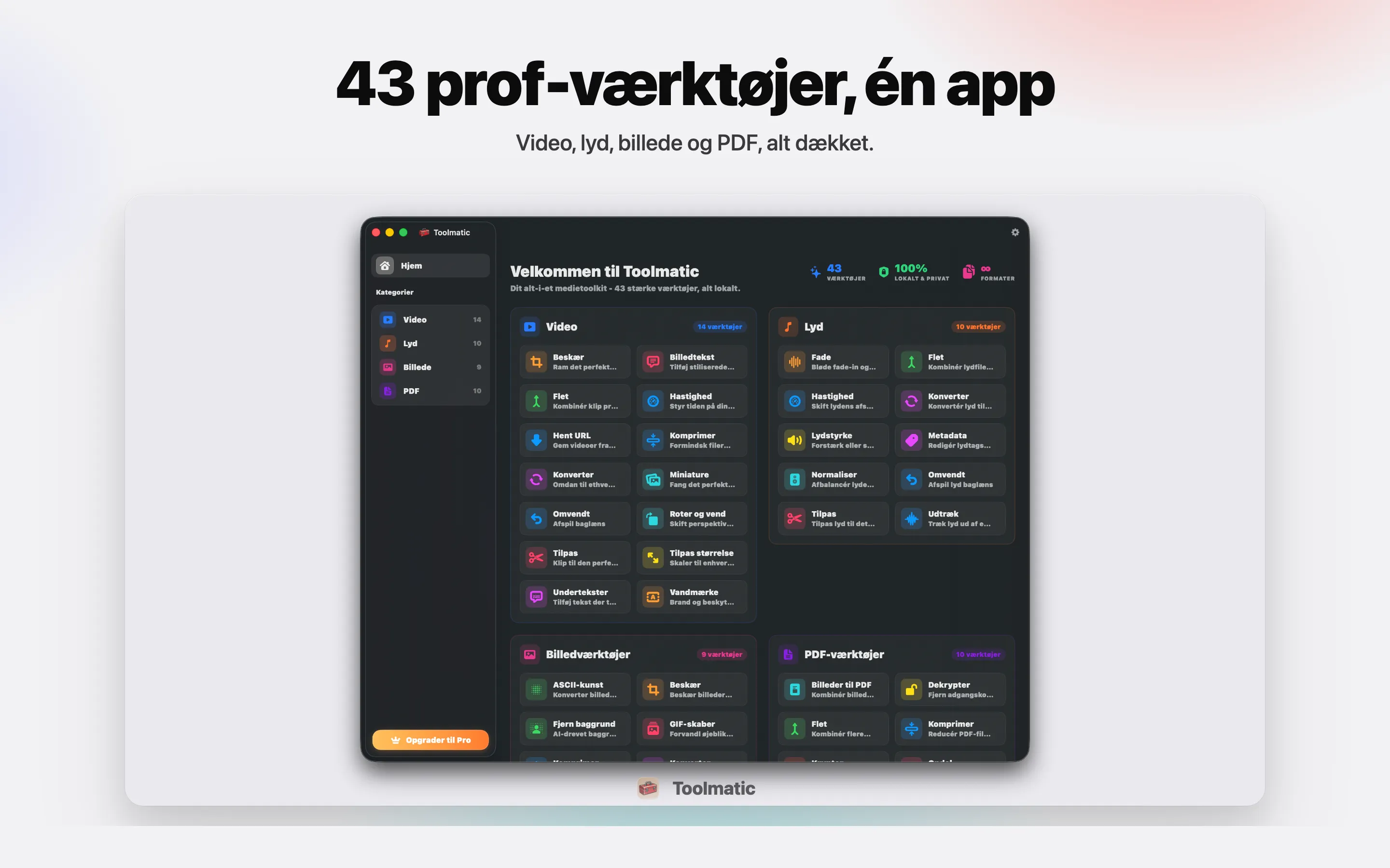 [ PRODUKTBILLEDE, Toolmatic hovedvindue på macOS Sonoma, 2560x1440 ]