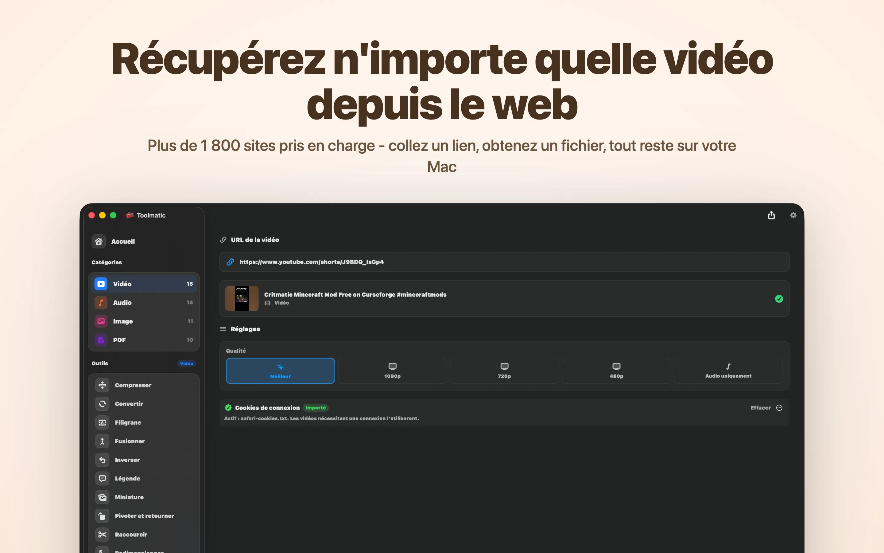 Téléchargement vidéo