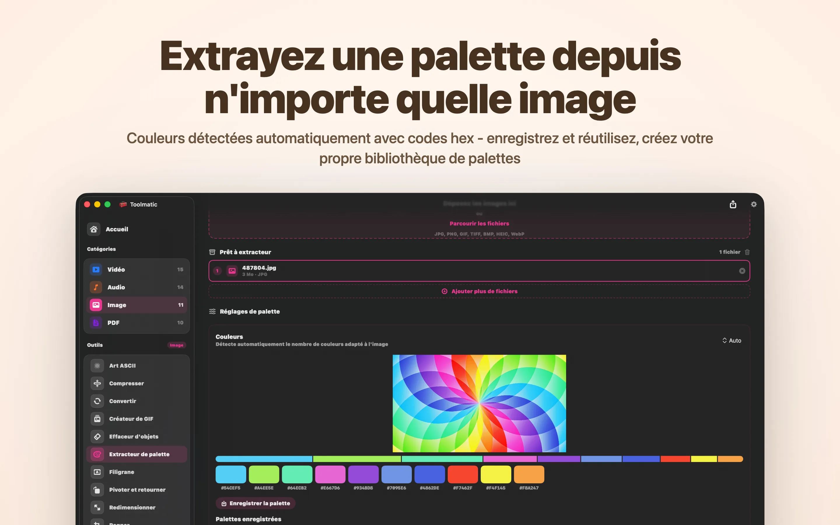 Extraction de palette