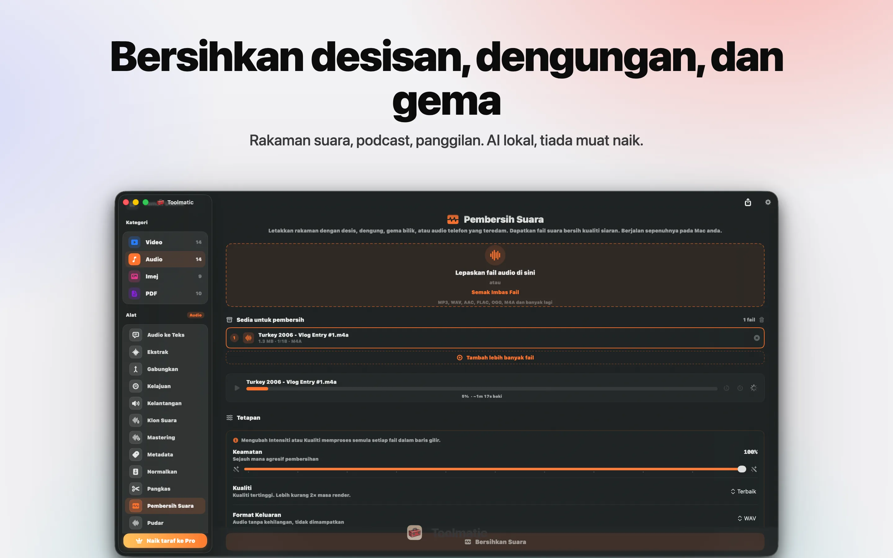 Voice Cleanup, hiss, hum, echo dan clipping hilang